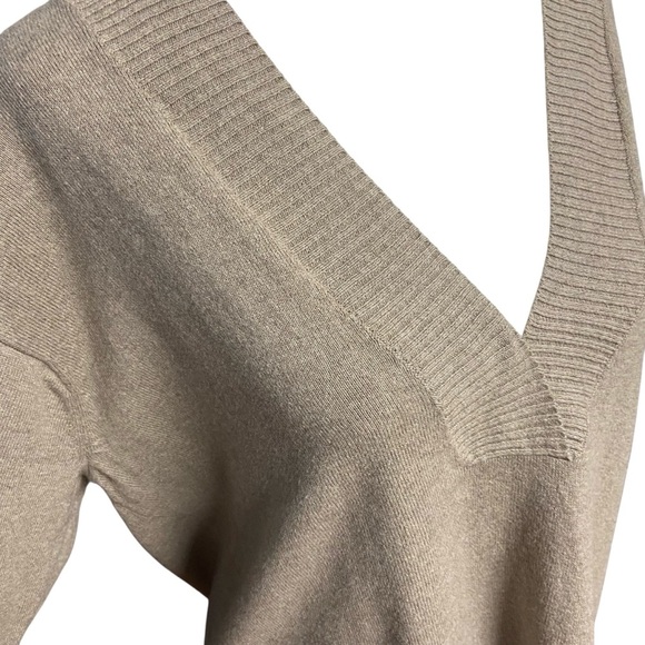 J.Jill Pure Jill Women Tan Cotton Cashmere V-Neck Pullover Tunic Sweater Size S - Picture 5 of 10